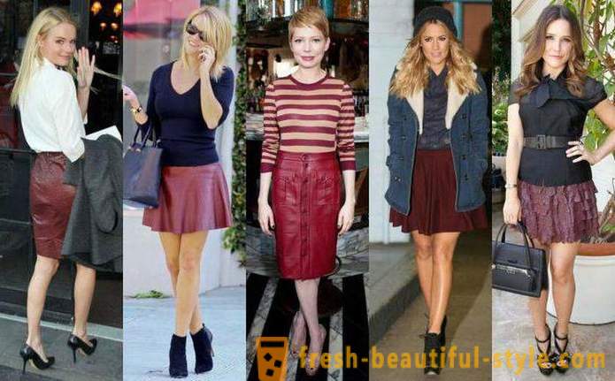 Što nositi s tamnocrvena suknju Savjet kombinacija boja